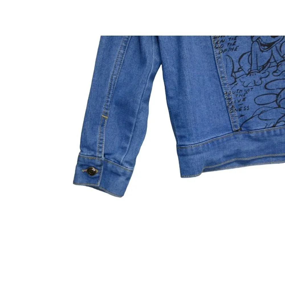 Disney Brand Original Mickey Mouse Denim Jacket Embroidered Size 5/6‎ Unisex